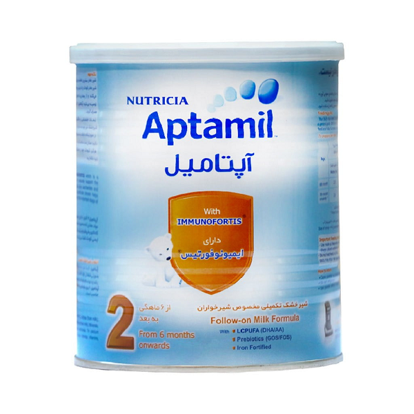 شیر خشک آپتامیل ۲ نوتریشیا مناسب شیرخوران ۶ تا ۱۲ ماه ۴۰۰ گرم