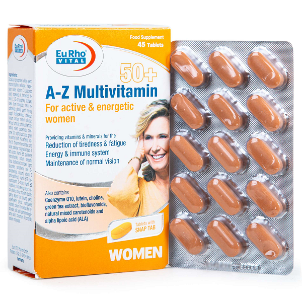 قرص A Z مولتی ویتامین بالای +50 سال بانوان یوروویتال 45 عدد